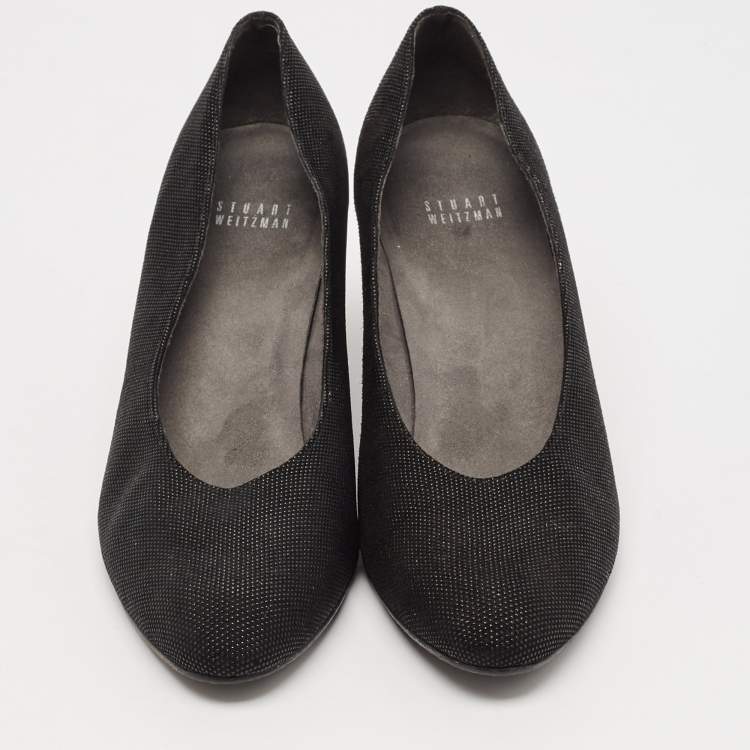 Pre Owned Stuart Weitzman Black Solar Goosebump Pumps Size 41