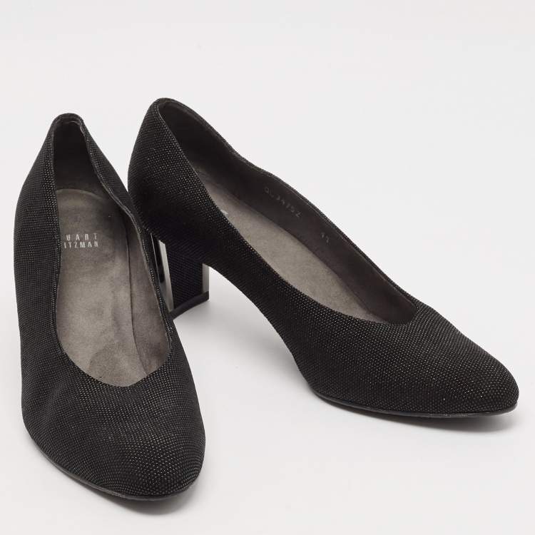 Pre Owned Stuart Weitzman Black Solar Goosebump Pumps Size 41
