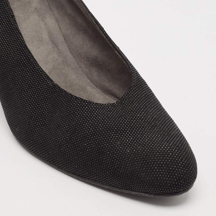Pre Owned Stuart Weitzman Black Solar Goosebump Pumps Size 41