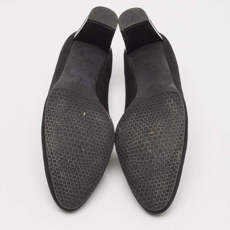 Pre Owned Stuart Weitzman Black Solar Goosebump Pumps Size 41