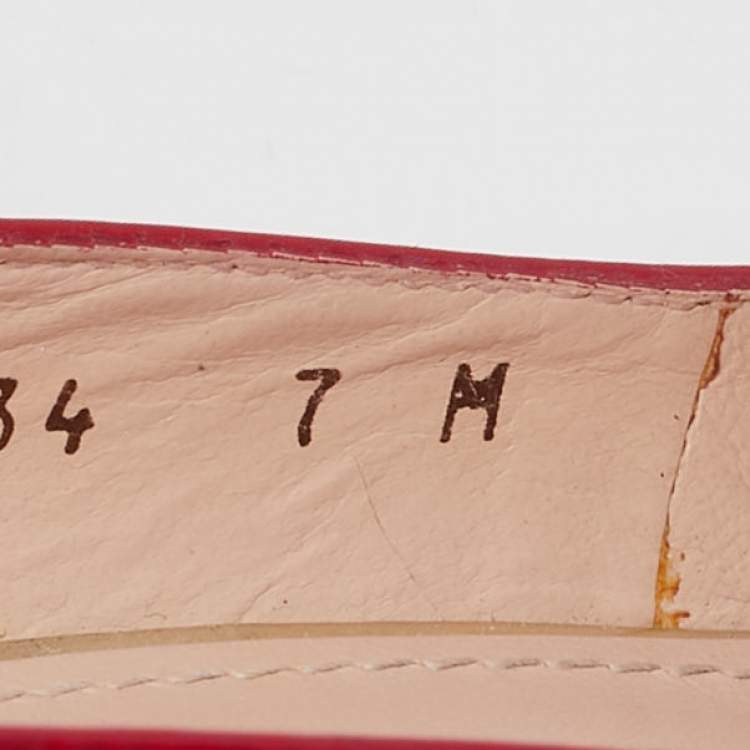 Pre Owned Stuart Weitzman Red Patent Leather Pointed Toe Pumps Size 37.5