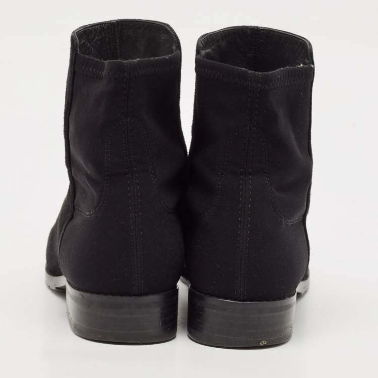 Pre Owned Stuart Weitzman Black Suede Ankle Boots Size 36.5