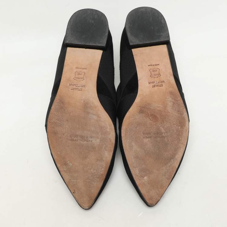 Pre Owned Stuart Weitzman Black Elastane and Suede Pumps Size 37