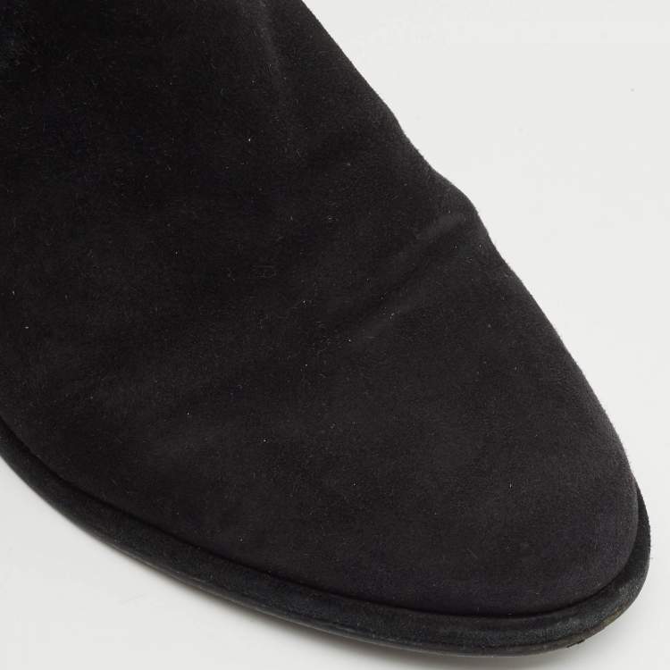 Pre Owned Stuart Weitzman Black Suede Highland Over The Knee Boots Size 37