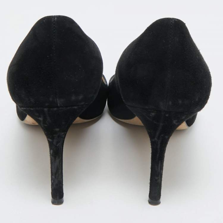 Pre Owned Stuart Weitzman Black Suede Nouveau Pumps Size 37