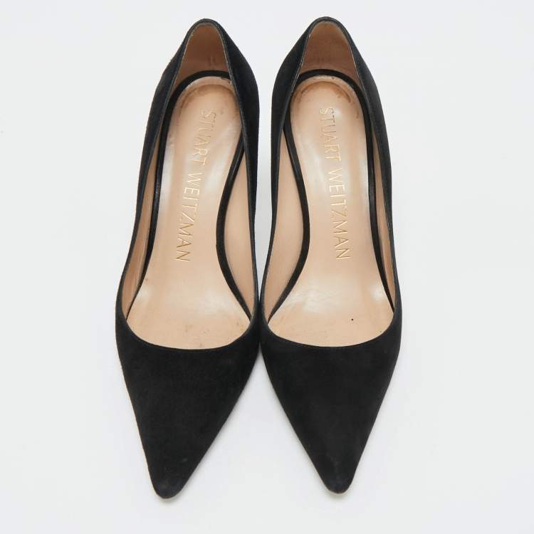Pre Owned Stuart Weitzman Black Suede Nouveau Pumps Size 37