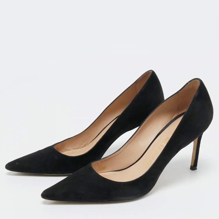 Pre Owned Stuart Weitzman Black Suede Nouveau Pumps Size 37