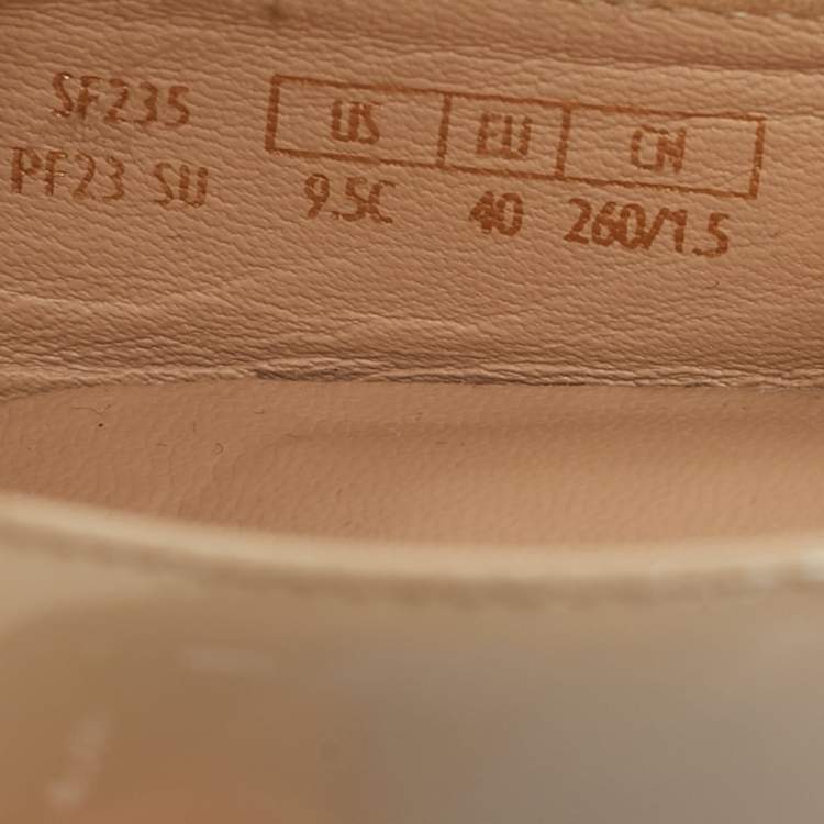 Pre Owned Stuart Weitzman Beige Patent Leather Nudistsong Ankle Strap Sandals Size 40