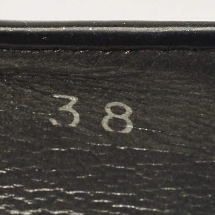 Pre Owned Stuart Weitzman Black Patent Leather Peep Toe Pumps Size 38