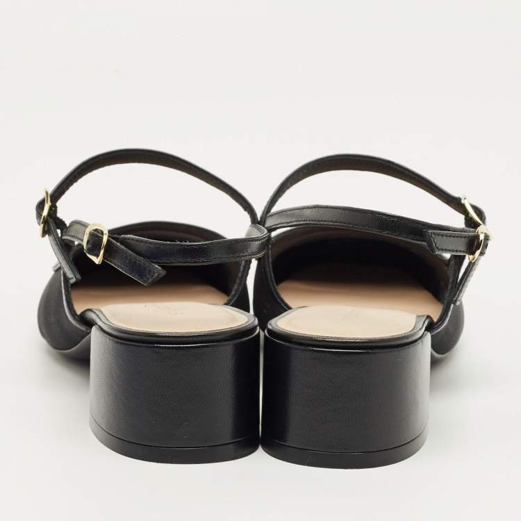 Pre Owned Stuart Weitzman Black Leather and Mesh Maeve Mary Jane Pumps Size 38