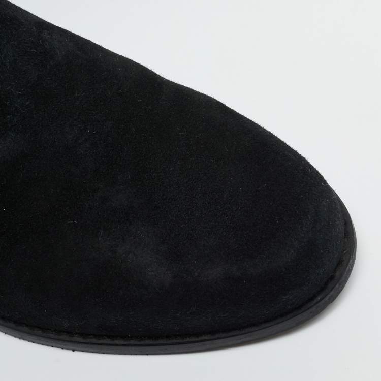 Pre Owned Stuart Weitzman Size 38.5 Black Suede Ankle Length Boots