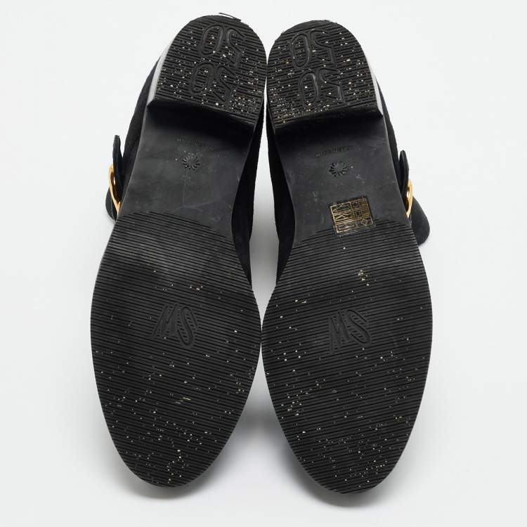 Pre Owned Stuart Weitzman Size 38.5 Black Suede Ankle Length Boots