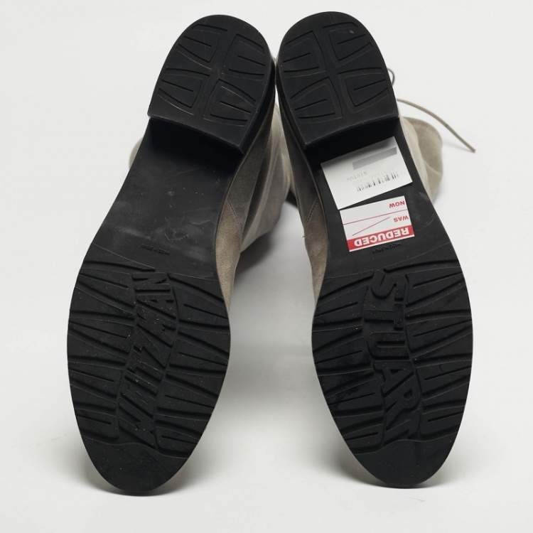 مملوكة مسبقًا Stuart Weitzman Fossil Size 39.5 Grey Suede Knee Length Boots