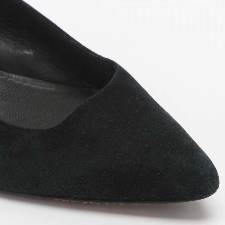 Pre Owned Stuart Weitzman Size 40 Black Suede Slingback Pumps