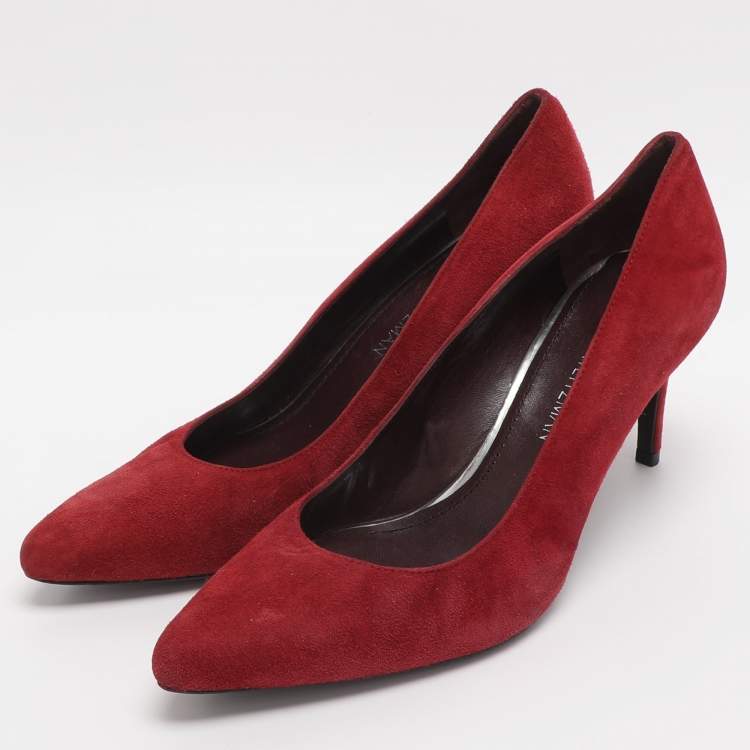 Pre Owned Stuart Weitzman Size 40 Red Suede Pumps