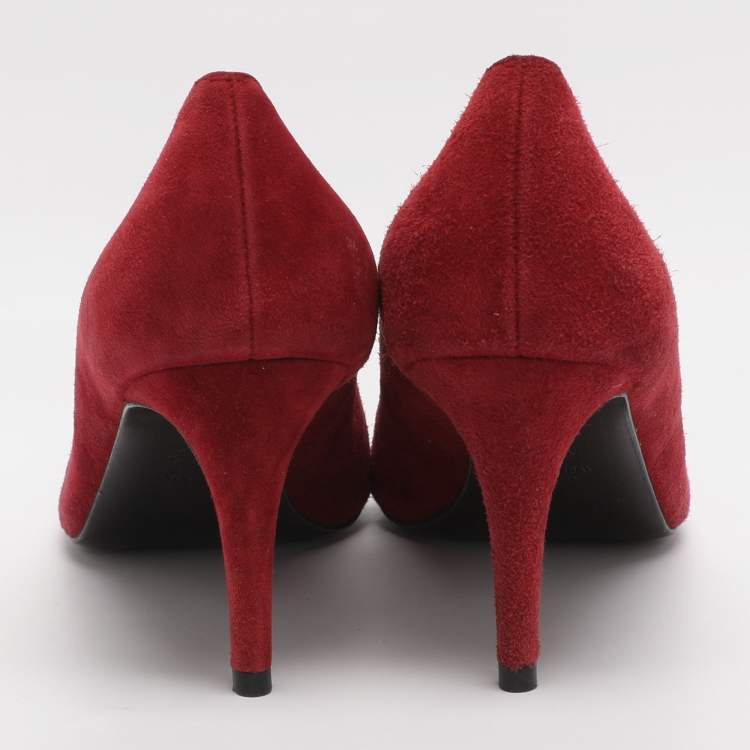 Pre Owned Stuart Weitzman Size 40 Red Suede Pumps