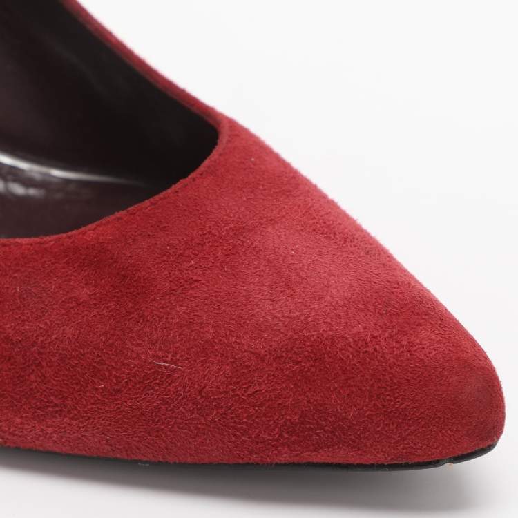 Pre Owned Stuart Weitzman Size 40 Red Suede Pumps