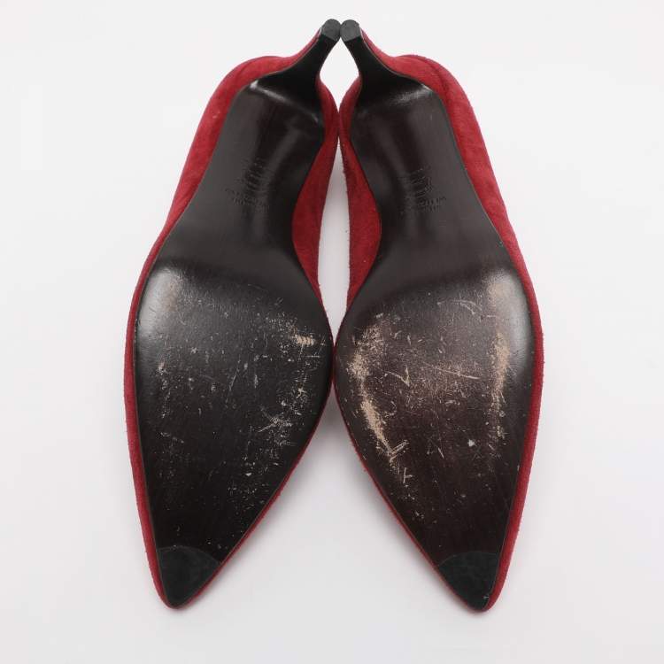 Pre Owned Stuart Weitzman Size 40 Red Suede Pumps
