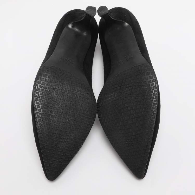 Pre Owned Stuart Weitzman Size 39.5 Black Suede Pumps