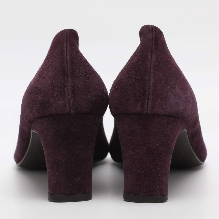 Pre Owned Stuart Weitzman Size 40.5 Purple Suede Pumps