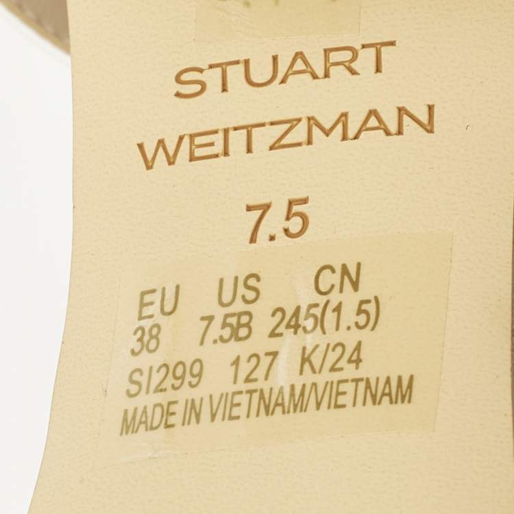 Pre Owned Stuart Weitzman Everly Size 38 White Leather Platform Sandals