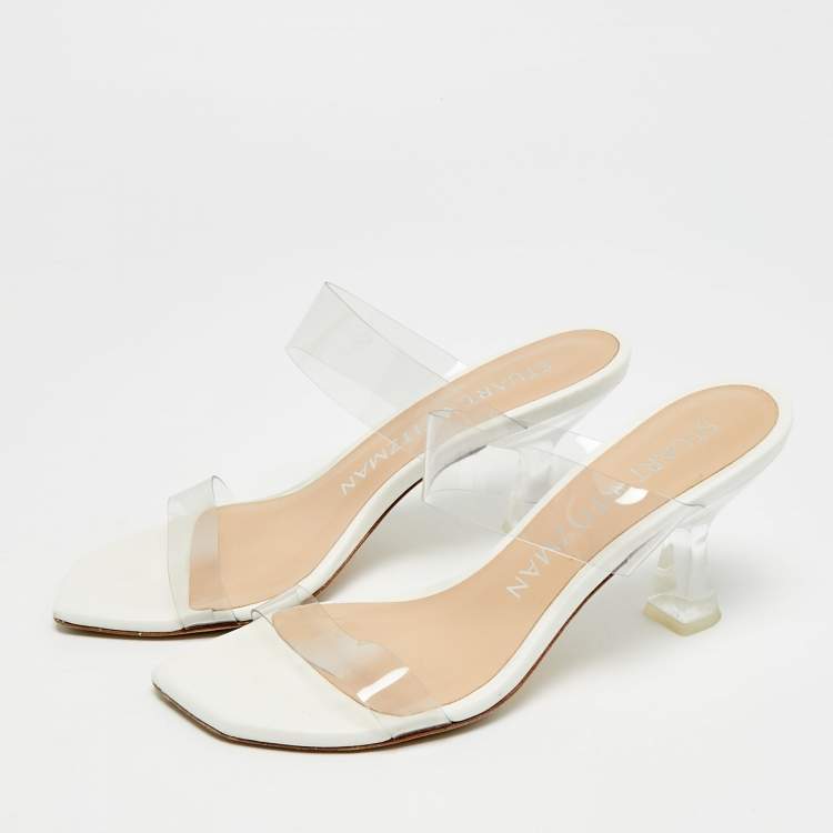 مملوكة مسبقًا Stuart Weitzman Kristal Size 37.5 Transparent PVC Slide Sandals