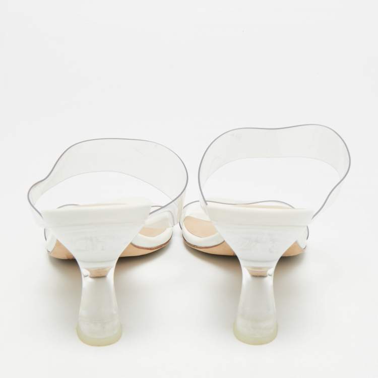 مملوكة مسبقًا Stuart Weitzman Kristal Size 37.5 Transparent PVC Slide Sandals