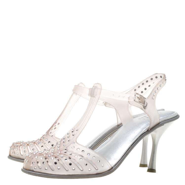stuart weitzman crystal jelly sandals
