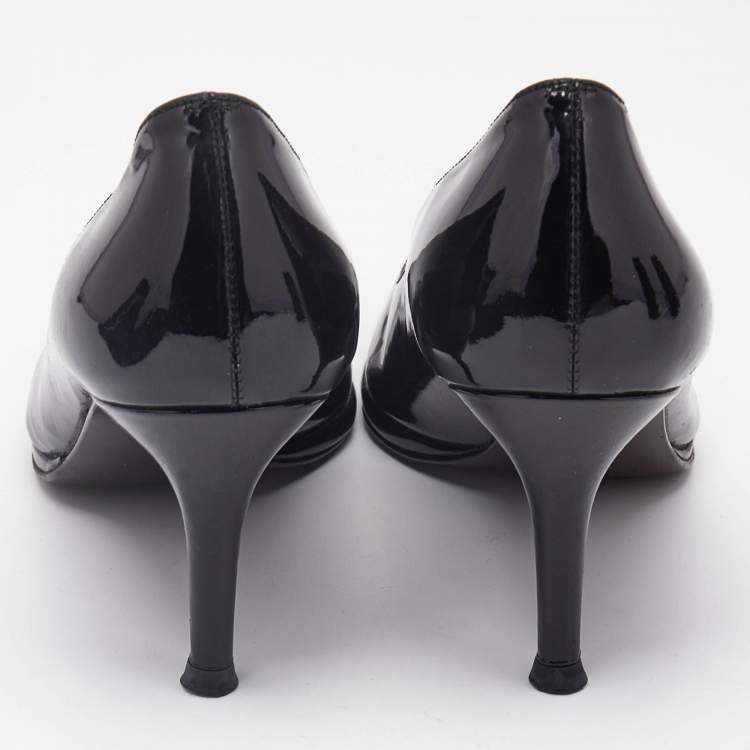 Pre Owned Stuart Weitzman Black Patent Leather Pumps Size 36.5
