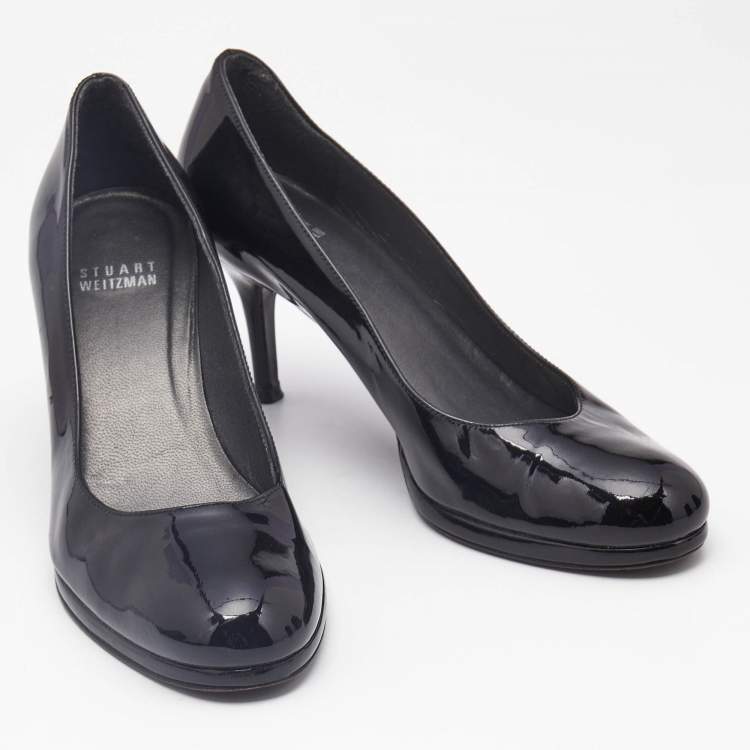 Pre Owned Stuart Weitzman Black Patent Leather Pumps Size 36.5