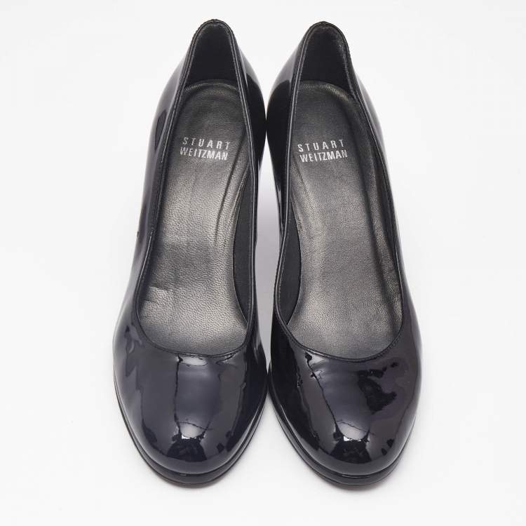 Pre Owned Stuart Weitzman Black Patent Leather Pumps Size 36.5