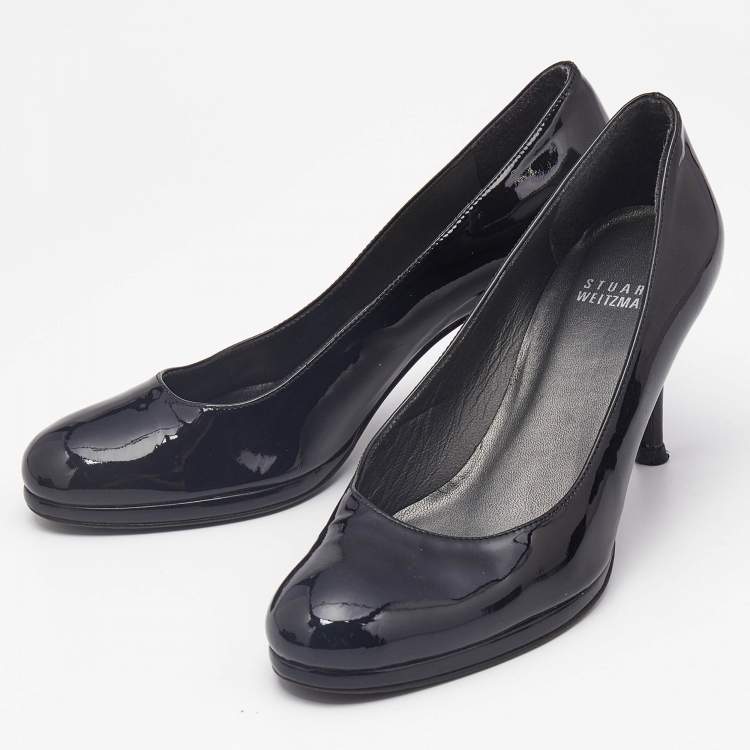 Pre Owned Stuart Weitzman Black Patent Leather Pumps Size 36.5