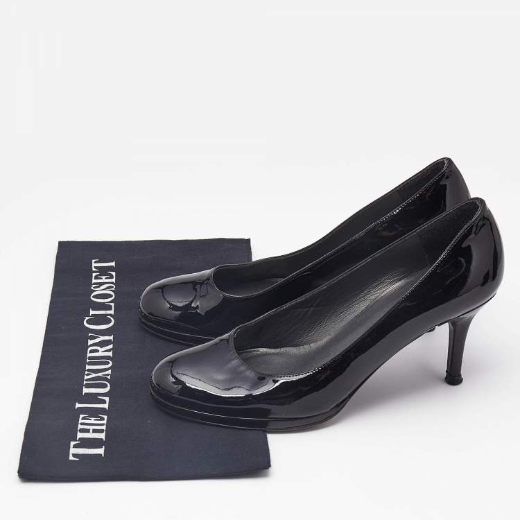 Pre Owned Stuart Weitzman Black Patent Leather Pumps Size 36.5