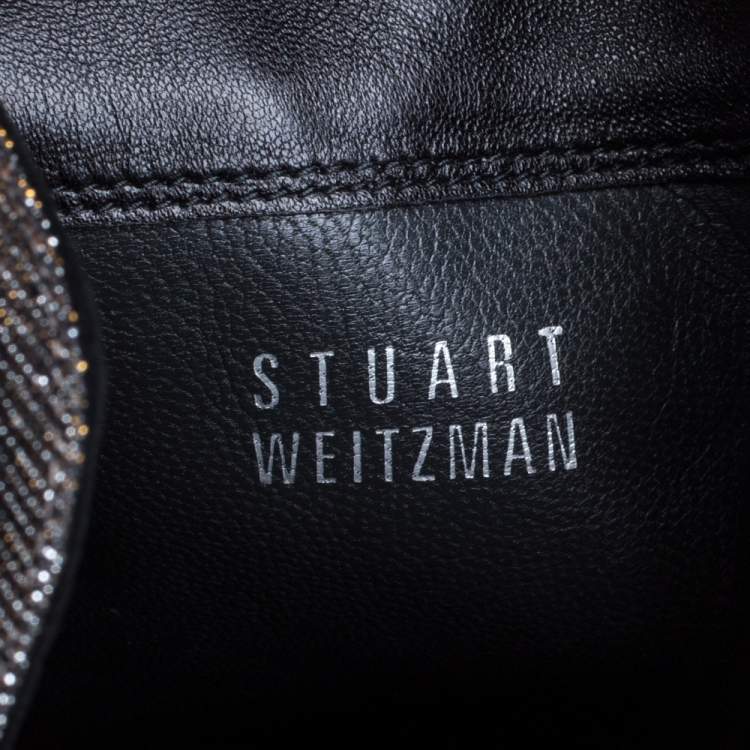 Pre Owned Stuart Weitzman Multicolor Lurex And Stretch Fabric Knee Length Boots Size 37.5