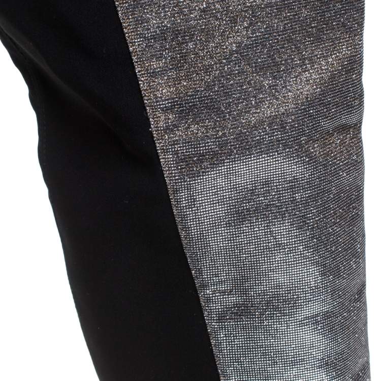 Pre Owned Stuart Weitzman Multicolor Lurex And Stretch Fabric Knee Length Boots Size 37.5