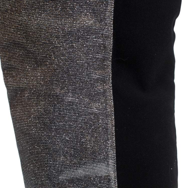 Pre Owned Stuart Weitzman Multicolor Lurex And Stretch Fabric Knee Length Boots Size 37.5