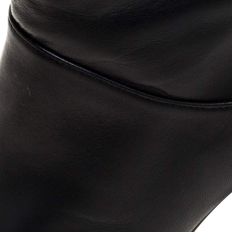 مملوكة مسبقًا Stuart Weitzman Black Leather Knee Length Boots Size 38