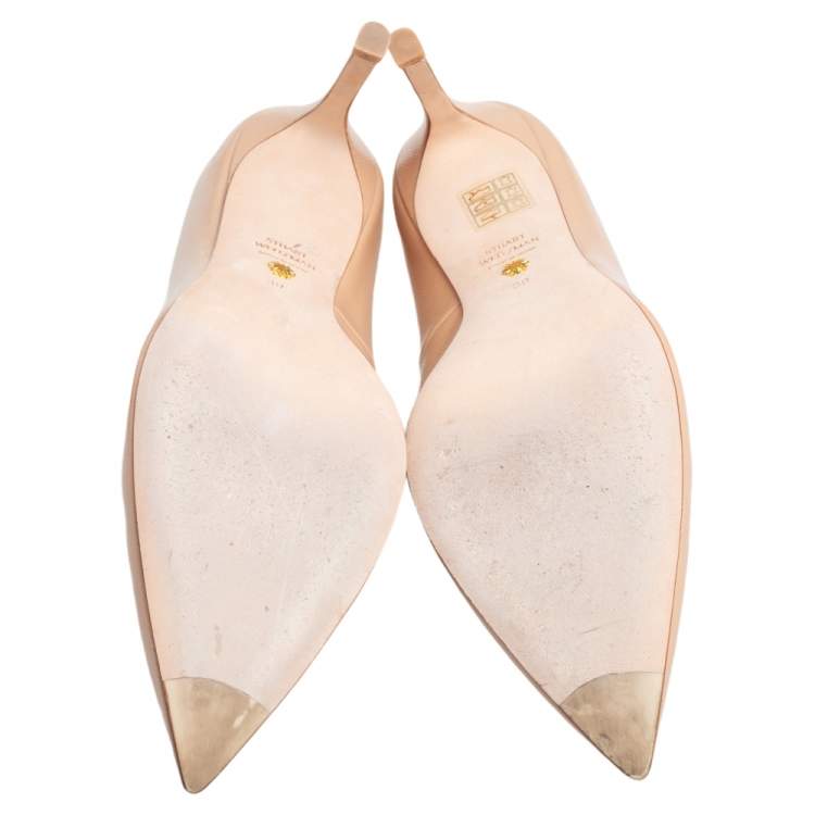 مملوكة مسبقًا Stuart Weitzman Beige Patent Leather Anny Pumps Size 39