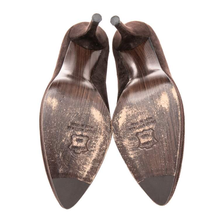 Pre Owned Stuart Weitzman Brown Suede Pumps Size 38