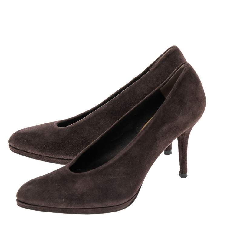 Pre Owned Stuart Weitzman Brown Suede Pumps Size 38