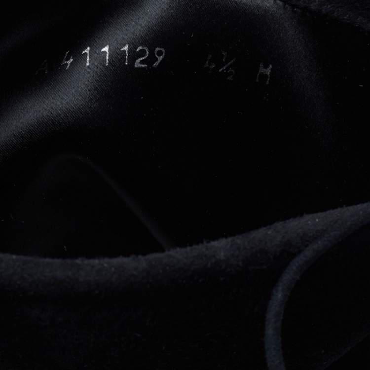 Pre Owned Stuart Weitzman Black Suede Over The Knee Boots Size 34.5