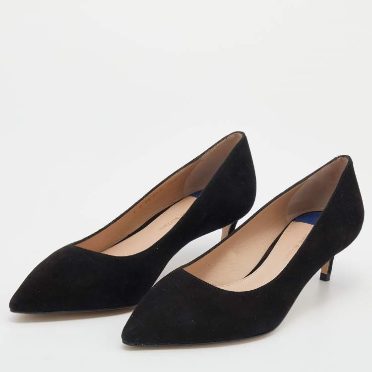 مملوكة مسبقًا Stuart Weitzman Black Suede Anny Pointed Toe Pumps Size 37.5