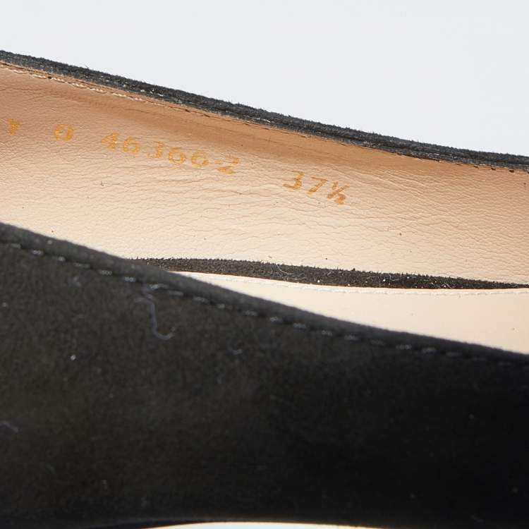 مملوكة مسبقًا Stuart Weitzman Black Suede Anny Pointed Toe Pumps Size 37.5
