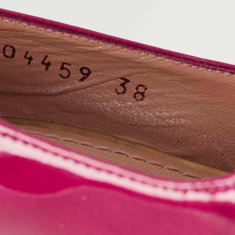 Pre Owned Stuart Weitzman Pink Patent Victoria Peep Toe Platform Pumps Size 38