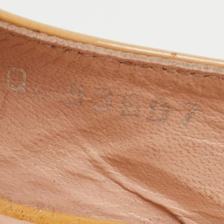 Pre Owned Stuart Weitzman Beige Leather Peep Toe Slingback Wedge Pumps Size 37