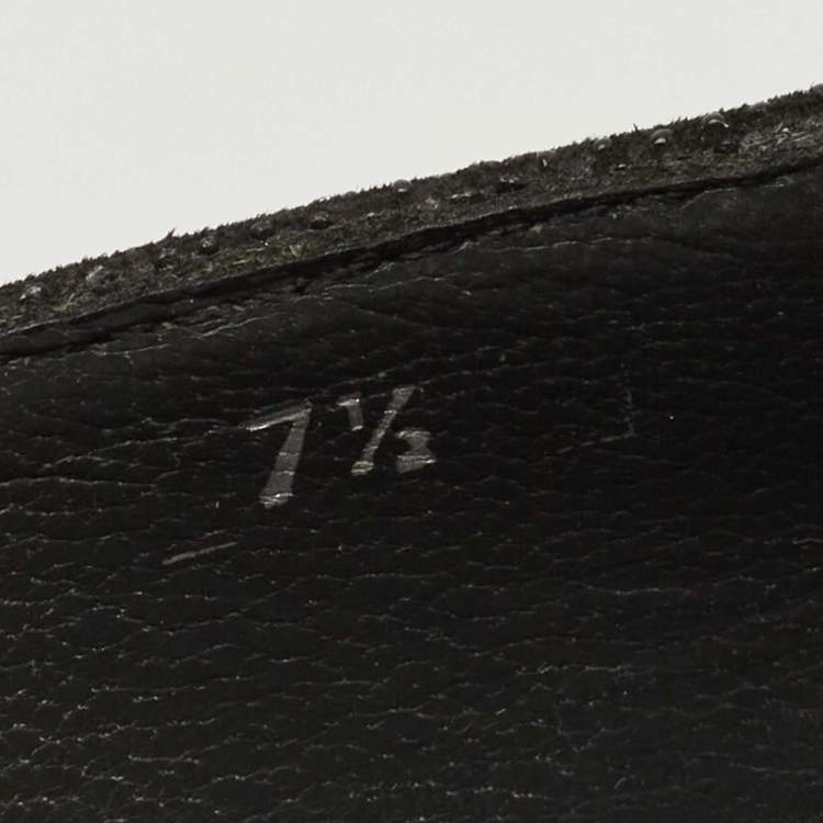 Pre Owned Stuart Weitzman Black Textured Leather Peep Toe Platform Pumps Size 38
