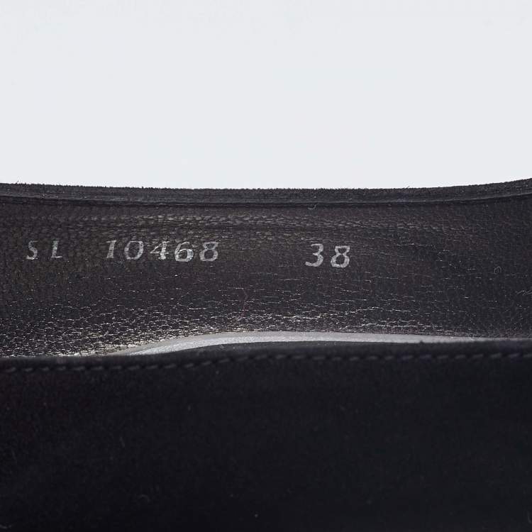 Pre Owned Stuart Weitzman Black Suede Block Heel Pumps Size 38