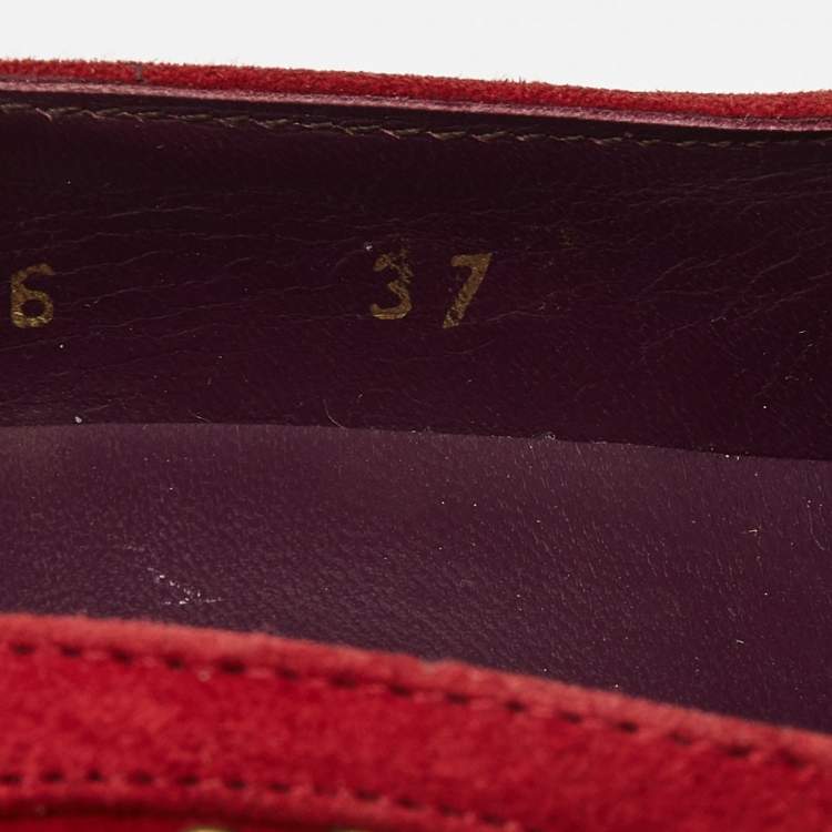 Pre Owned Stuart Weitzman Dark Red Suede Studded Pumps Size 37