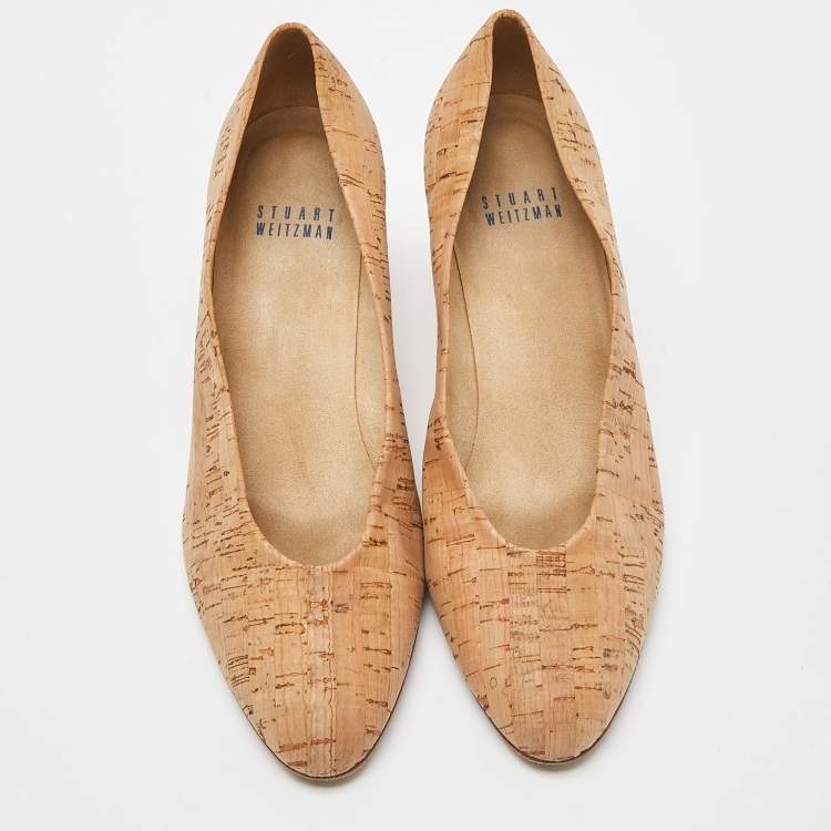 Pre Owned Stuart Weitzman Beige Cork Pumps Size 37