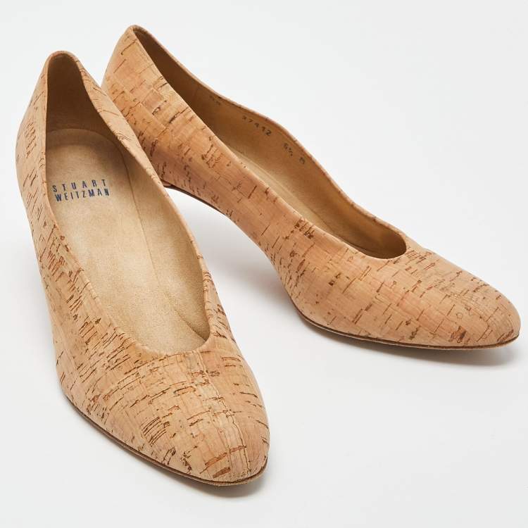 Pre Owned Stuart Weitzman Beige Cork Pumps Size 37